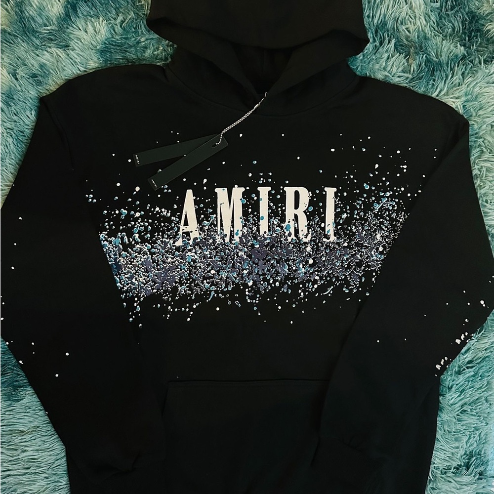 AMIRI Black and Blue Graphic Men's Sweater